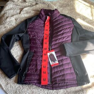 32 Heat burgundy/maroon/ black jacket